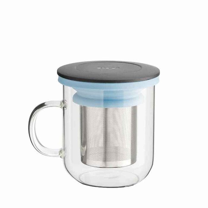 Picture of PO 329386 350 ml Ming Infuser Glass Mug&#44; Baby Blue