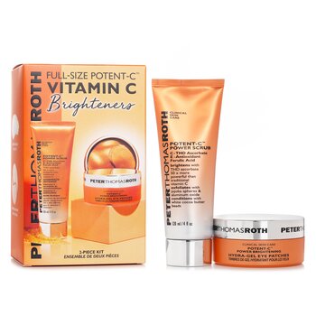 Picture of Peter Thomas Roth 348273 Full Size Potent C Vitamin C Brighteners Kit - 4.05 oz Potent C Power Scrub & Potent C Hydra Gel Eye Patches 30 Pairs - 2 Piece