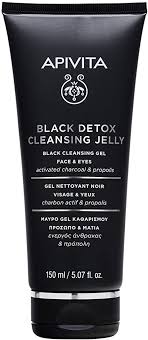 Picture of Apivita 257600 5.07 oz Black Detox Cleansing Jelly for Face & Eyes