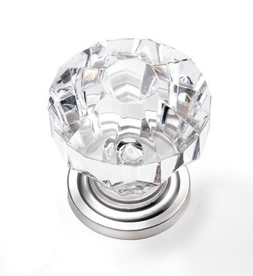 1.25 in. Acrystal Knob with Base - Polished Chrome