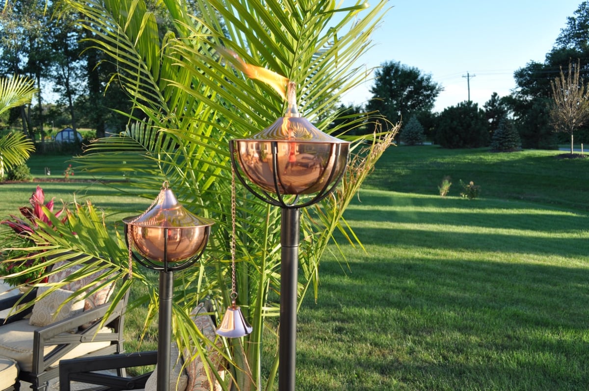 Picture of Find Your Passage 1204-SC-LITE Smooth Copper Maui Grande Garden Torch - Set of 2