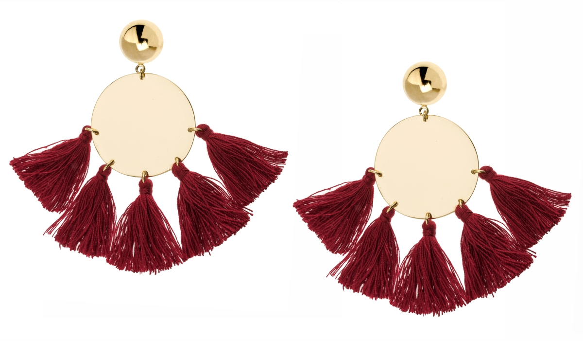 Jamie Tassel Earrings - Wine