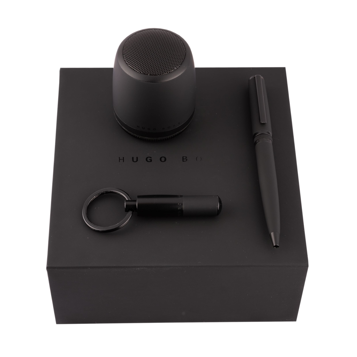 Ballpoint Pen Key Ring & Speaker Set, Black