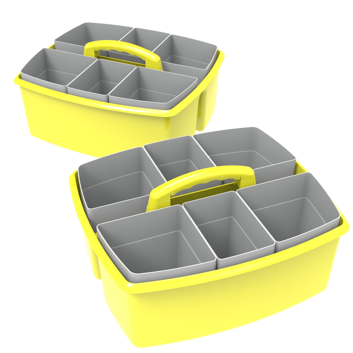Picture of Storex 00982U02C Large Caddy with Sorting Cups, Yellow - Pack of 2