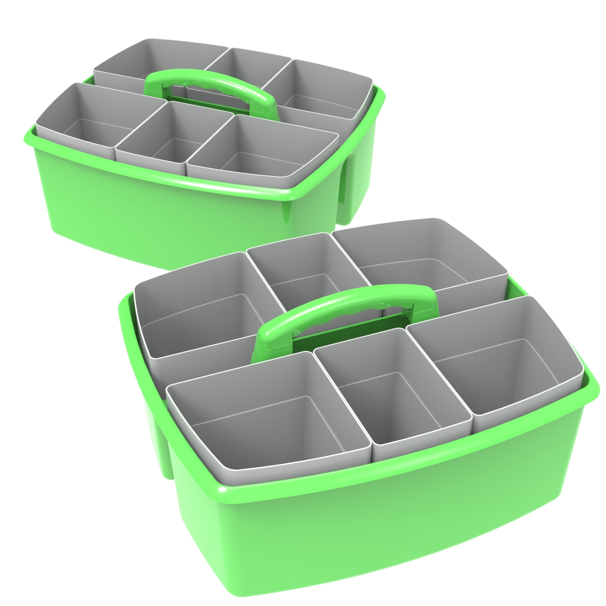 Picture of Storex 00983U02C Large Caddy with Sorting Cups, Green - Pack of 2