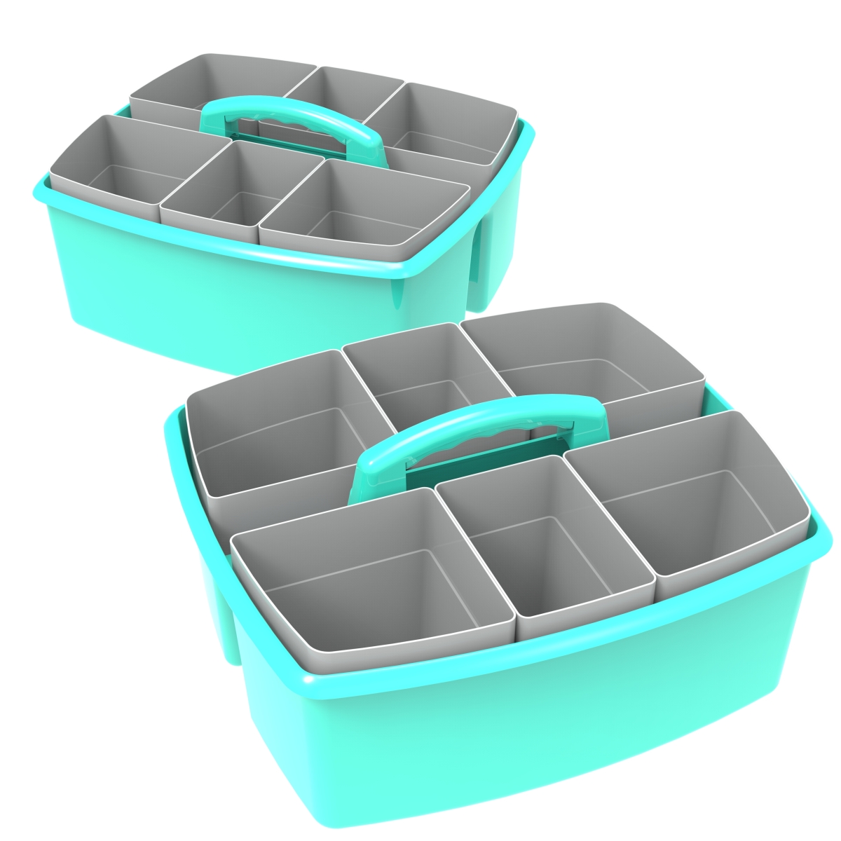 Picture of Storex 00984U02C Large Caddy with Sorting Cups, Teal - Pack of 2