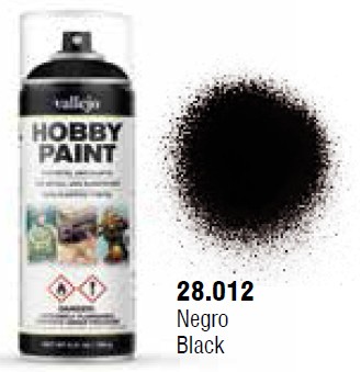 Vallejo Acrylic Paints VLJ-28012 Black Solvent-Based Acrylic Primer, 400 ml Spray