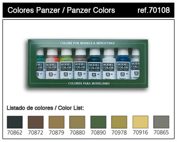 Vallejo Acrylic Paints  17 ml Bottle Panzer Model Color Paint Set - 8 Colors