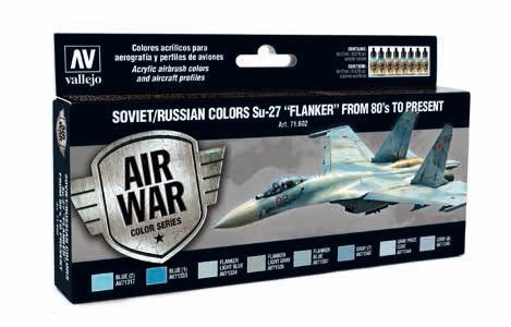 Vallejo Acrylic Paints VLJ-71602 17 ml Bottle Soviet & Russian Su27 Flanker From 80s to Present Model Air War Paint Set - 8 Colors