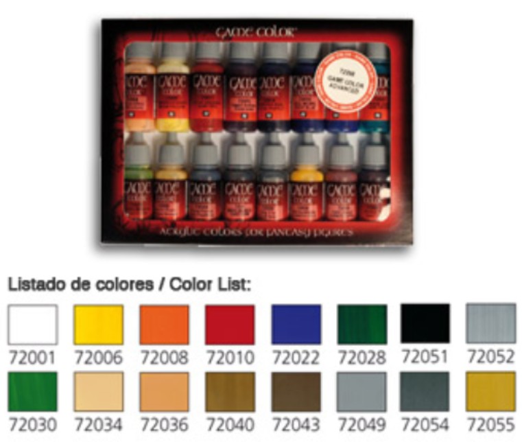 Vallejo Acrylic Paints VLJ-72299 17 ml Bottle Introduction Game Color Paint Set - 16 Colors