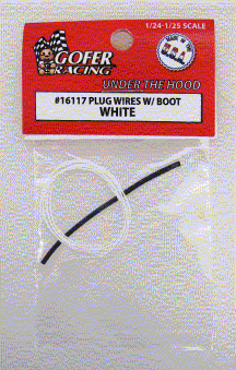 Picture of Gofer Racing GOF-16117 1 by 24-1 by 25 White Plug Wire 2 ft. with Plug Boot Material
