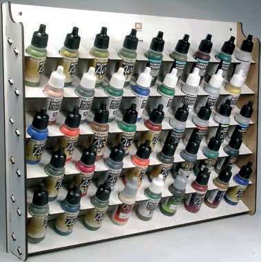 Vallejo Acrylic Paints VLJ-26010 Wall Mounted Module Paint Display - Holds 43 17 ml Bottles