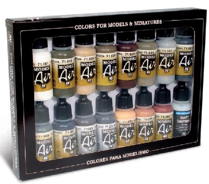 Vallejo Acrylic Paints VLJ-71208 17 ml Bottle German WWII Europe & Africa Model Air Paint Set - 16 Colors -  Vallejo Paint