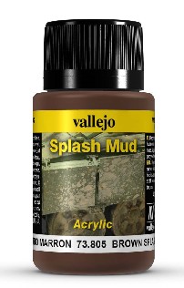 Vallejo Acrylic Paints VLJ-73805 40 ml Bottle Brown Splash Mud Weathering Effect