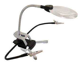 EXL-55669 Flexhead Extra Hands Work Holder with Light, 2 Clips, Magnifier