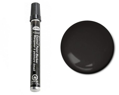 TES-2549 0.33 oz Tube Enamel Paint Marker, Flat Black