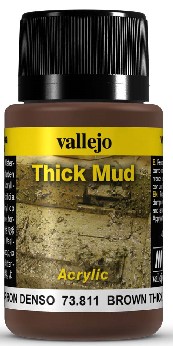 Vallejo Acrylic Paints VLJ-73811 40 ml Bottle Brown Thick Mud Weathering Effect