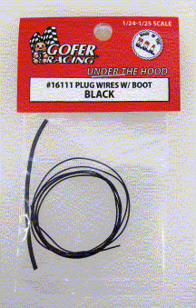 GOF-16111 1 by 24-1 by 25 Black Plug Wire 2 ft. with Plug Boot Material