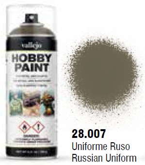 Vallejo Acrylic Paints VLJ-28007 Russian Uniform Infantry Solvent-Based Acrylic Paint, 400 ml Spray