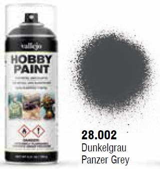 Vallejo Acrylic Paints VLJ-28002 Panzer Grey AFV Solvent-Based Acrylic Paint, 400 ml Spray