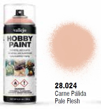 Vallejo Acrylic Paints VLJ-28024 Pale Flesh Fantasy Solvent-Based Acrylic Paint, 400 ml Spray -  Vallejo Paint