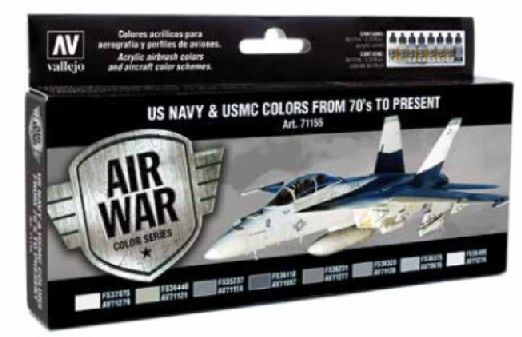 Vallejo Acrylic Paints VLJ-71155 17 ml Bottle USN & USMC From 70s to Present Model Air War Paint Set - 8 Colors
