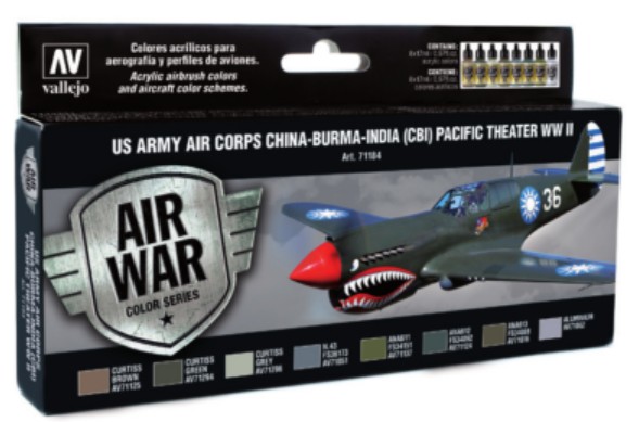 Vallejo Acrylic Paints VLJ-71184 17 ml Bottle US Army Air Corps China-Burma-India Pacific Theater WWII Model Air Paint Set - 8 Colors -  Vallejo Paint