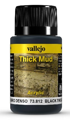 Vallejo Acrylic Paints VLJ-73812 40 ml Bottle Black Thick Mud Weathering Effect