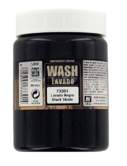 Vallejo Acrylic Paints VLJ-73301 200 ml Bottle Black Wash