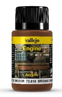 Vallejo Acrylic Paints VLJ-73818 40 ml Bottle Brown Engine Soot Weathering Effect