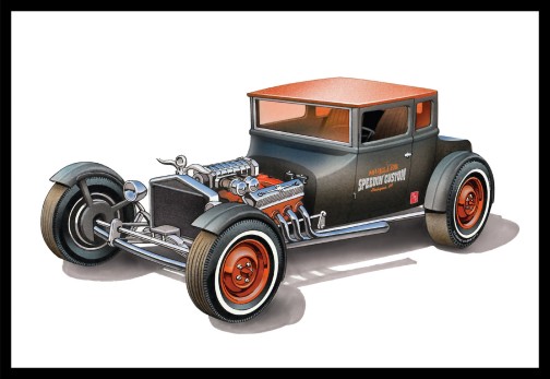 AMT-1167 1 by 25 1925 Ford Model T Chopped Coupe Customizing Kit - Pack of 2
