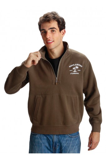 Picture of Wild Palms 905BRS Mens Advanced Fleece Q-Zip Mock, Brown - Small