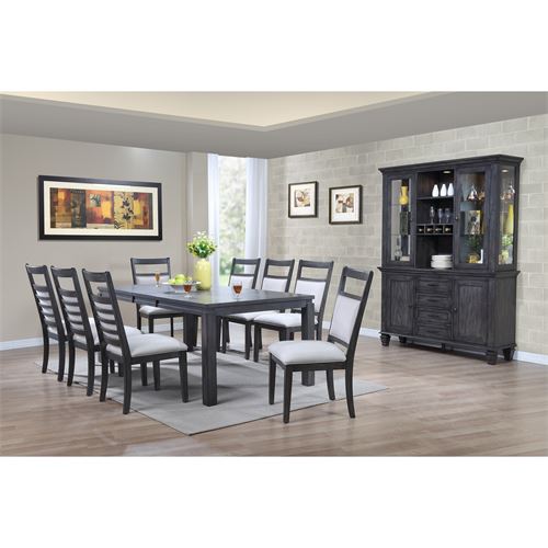 Shades of Gray 11 Piece Dining Set with China Cabinet