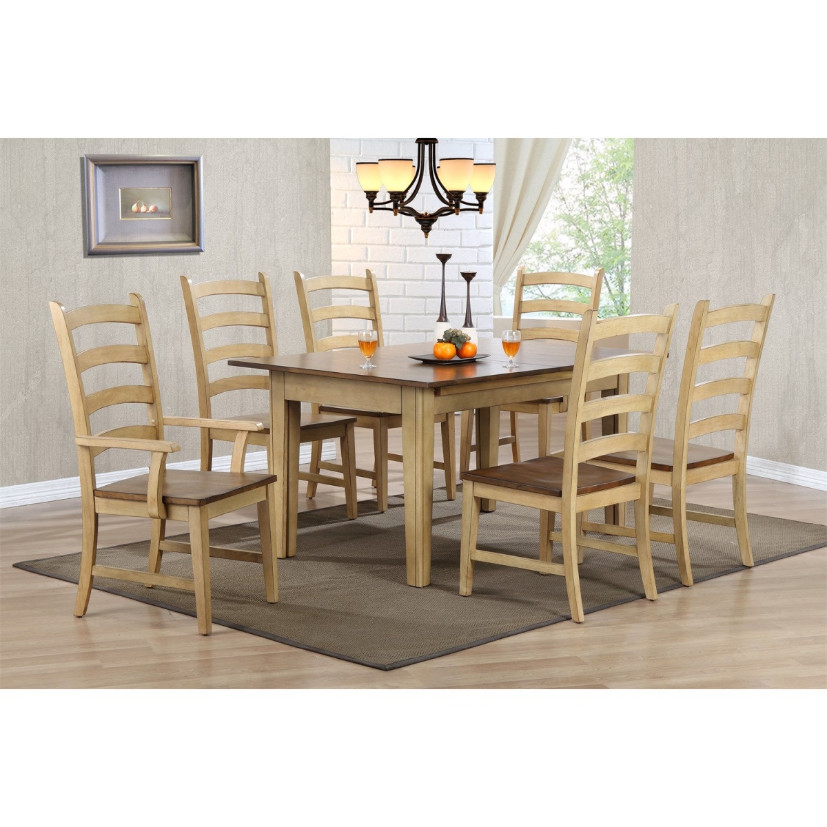 30.5 x 62 x 40 in. Brook Rectangular Extension Dining Set - 7 Piece