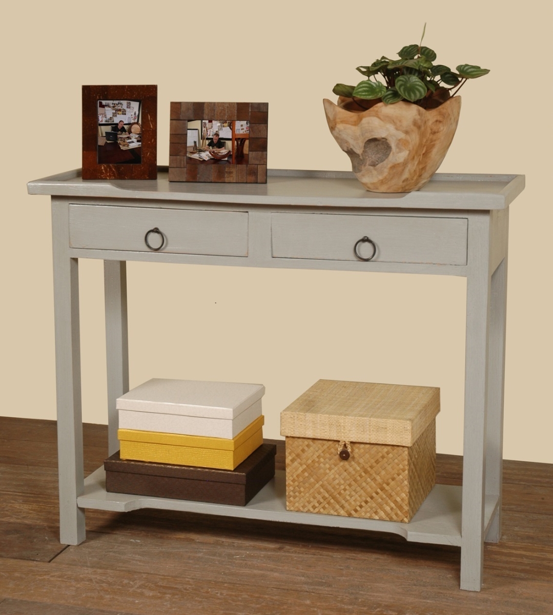 CC-TAB2284LD-AG Cottage Console Table, Antique Gray