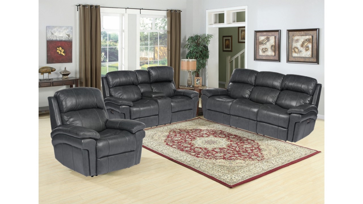 Luxe Leather Reclining Living Room Set with Power Headrests - 3 Piece