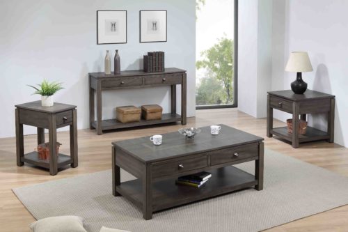 Shades of Gray Coffee Console & End Table Set 4 Piece