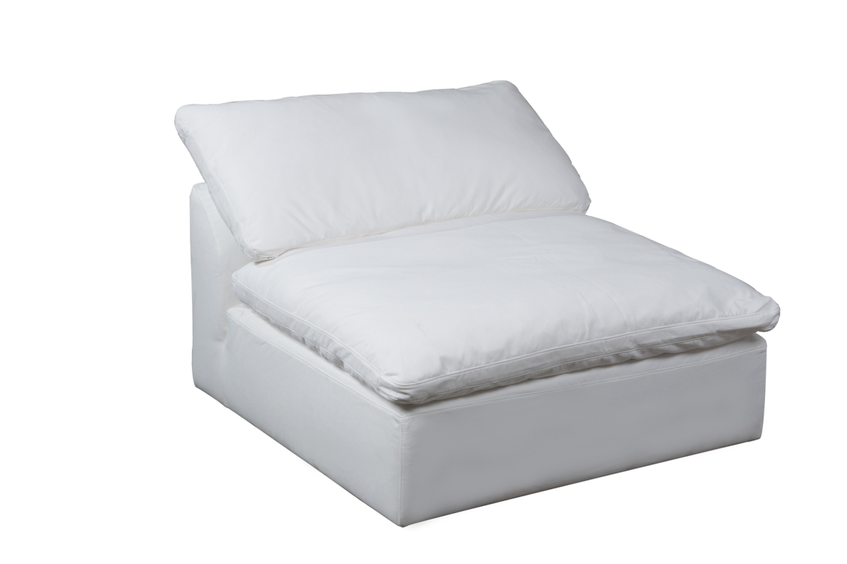 Cloud Puff Slipcovered Armless Sofa Sectional Modular Chair - Performance White