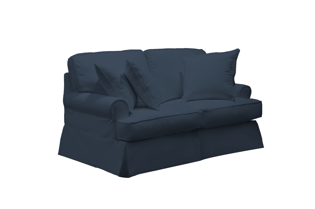 Horizon Slipcovered Loveseat Navy Blue - 36 x 60 x 38 in.