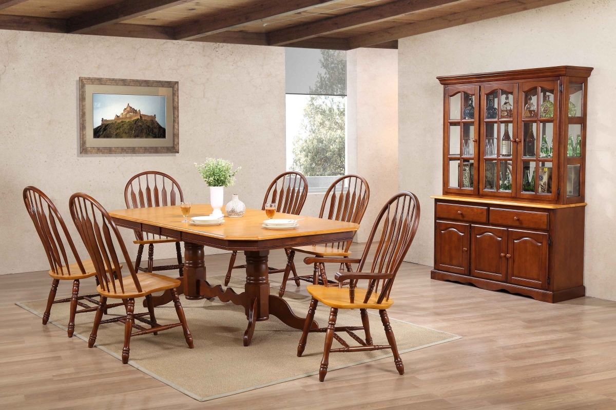 Andrews Double Pedestal Extendable Dining Set 9 Piece