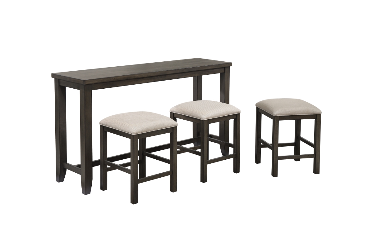 Shades of Small Pub Table Set & Sofa Console with Stools  Gray - Rectangular - 4 Piece