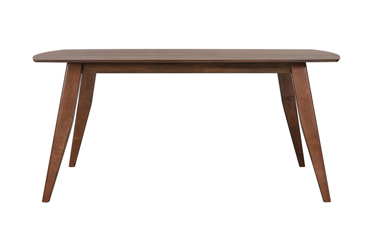 30.5 x 78 x 42 in. Mid Century Rectangular Dining Table Set with Padded Performance Fabric Seats Danish Walnut - 7 Piece
