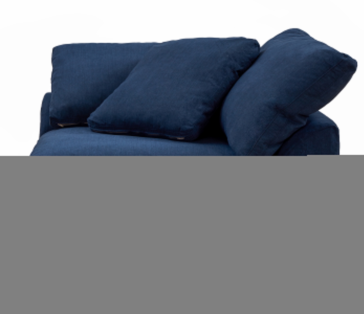 Cloud Puff Slipcovered Modular Sectional Small Large Shaped Performance Fabric Sofa Navy Blue - 3 Piece