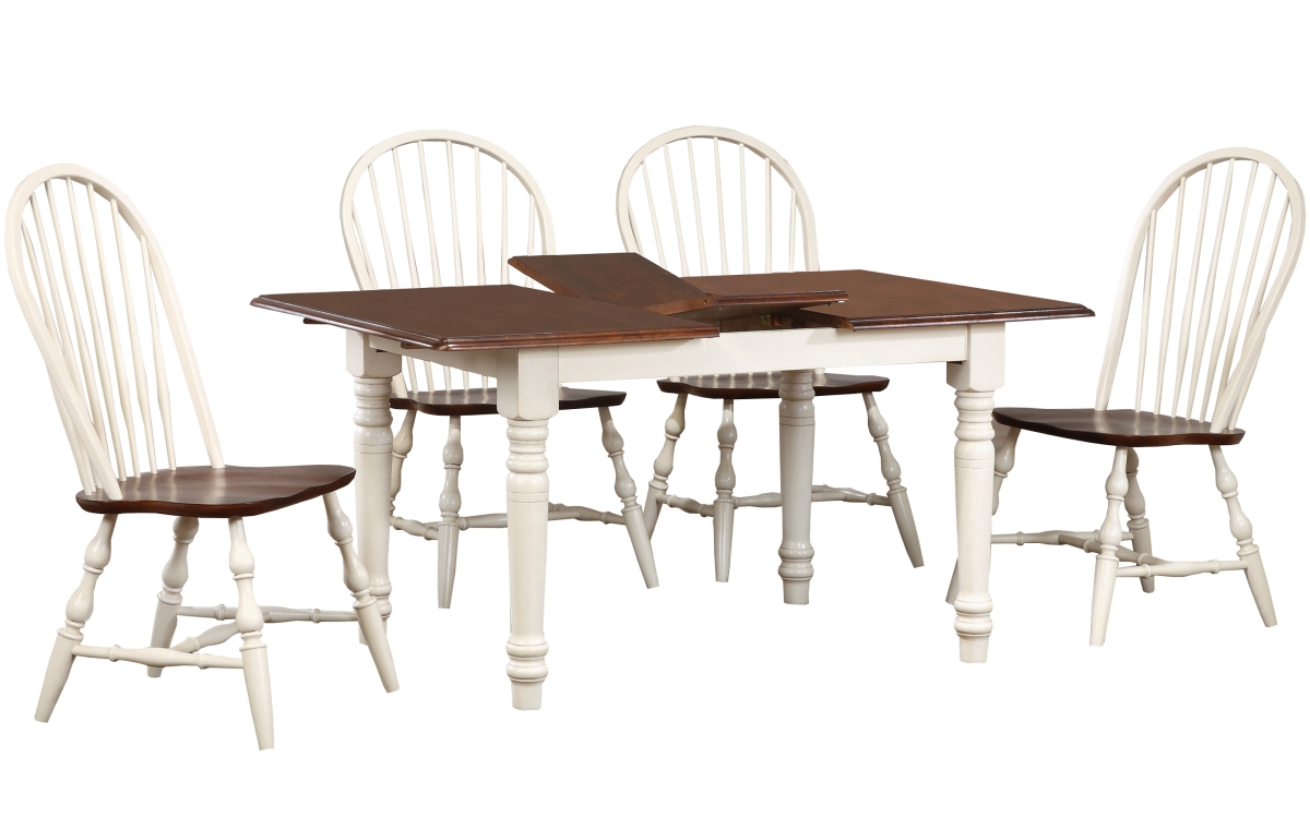Andrews Butterfly Dining Set with Windsor Spindleback Chairs - 5 Piece