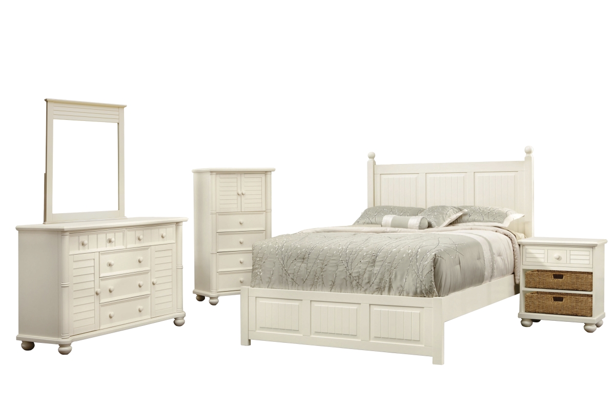 Picture of Sunset Trading Ice Cream at the Beach Bedroom Set Antique White &amp; Cream - King Size - 5 Piece