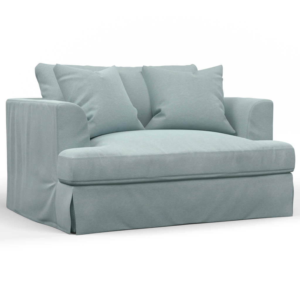 Newport Slipcovered Chair & A Half Sofa Ocean Blue