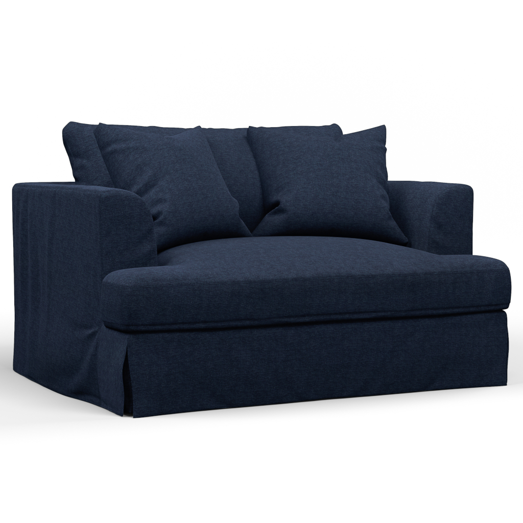 Newport Slipcovered Chair & A Half Sofa Navy Blue