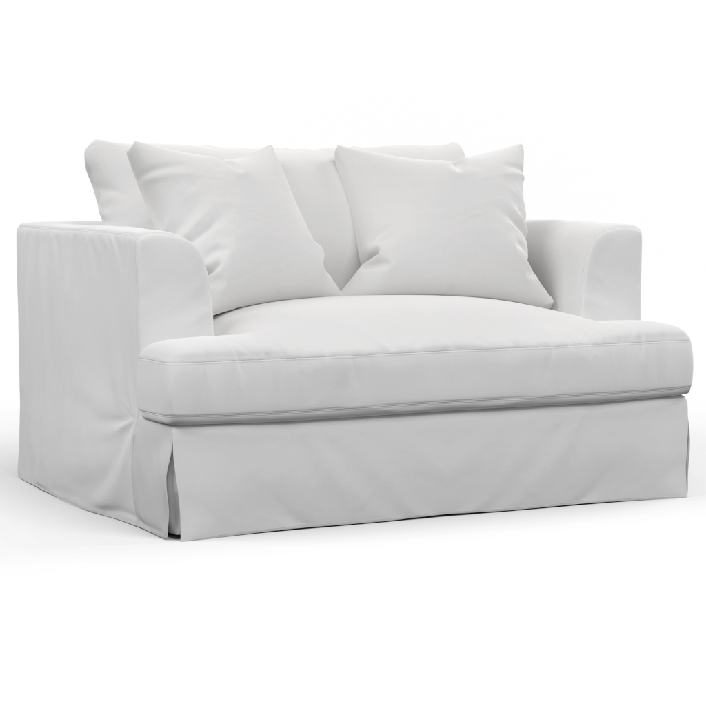 Newport Slipcovered Chair & A Half Sofa White