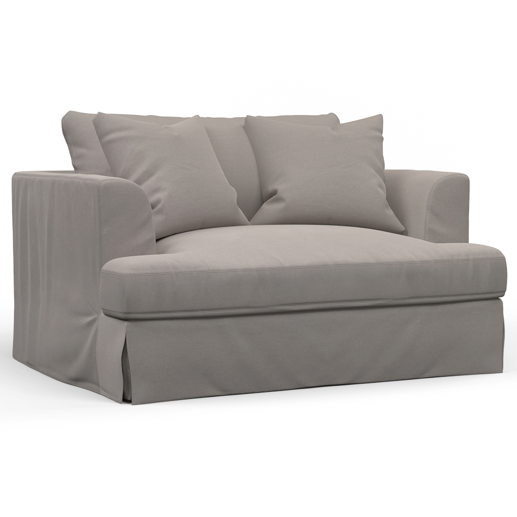 Newport Slipcovered Chair & A Half Sofa Gray