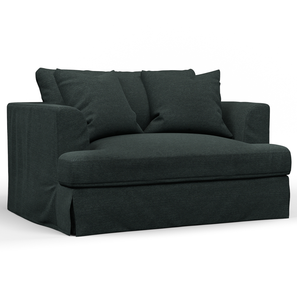 Newport Slipcovered Chair & A Half Sofa Dark Gray